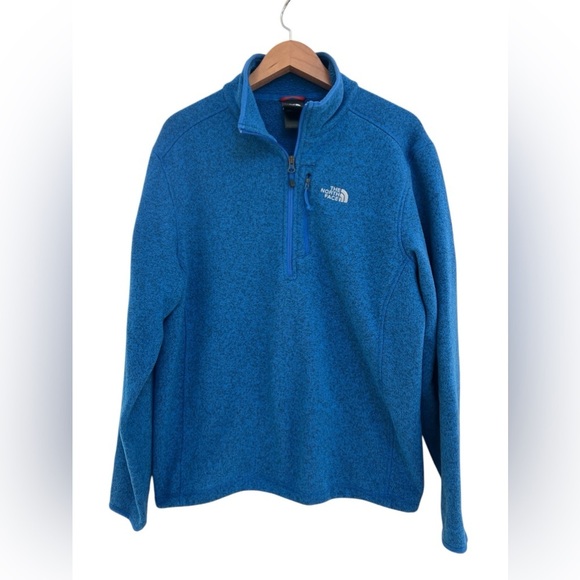 THE NORTH FACE LONG SLEEVE PULLOVER 1/4 ZIP BLUE SWEATER MEN’s Size Large - Picture 7 of 7